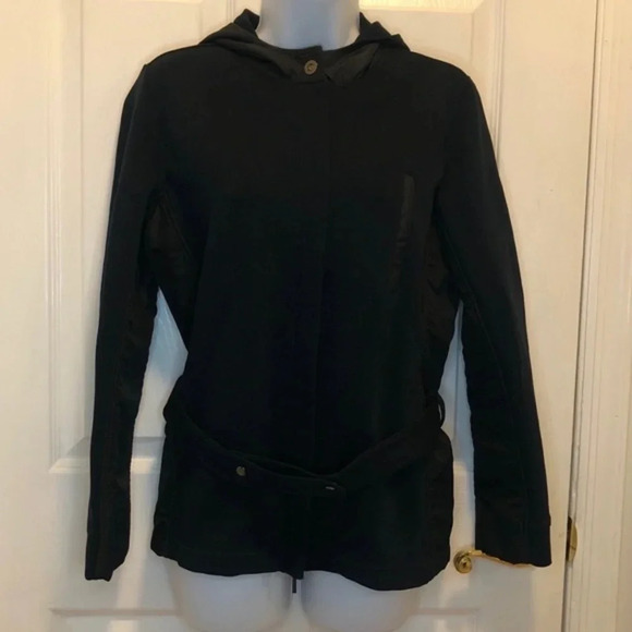 Magaschoni Belted Hooded Sweatshirt Jacket M - Picture 2 of 15